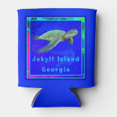 Jekyll Island GA Ocean Blue Majestic Zee Turtle Blikjeskoeler (Voorkant)