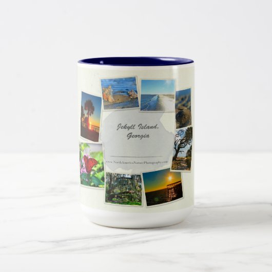Jekyll Island, Géorgie Collage Mug (Centre)