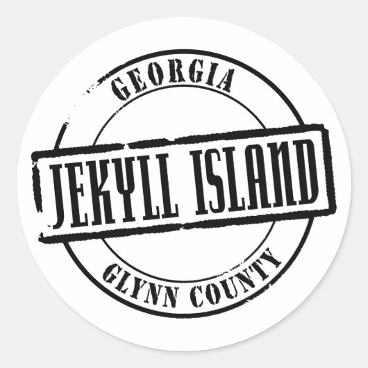 Jekyll Island Titel Ronde Sticker (Voorkant)