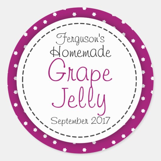 Jelée de raisin rond / confiture étiquette aliment (Devant)