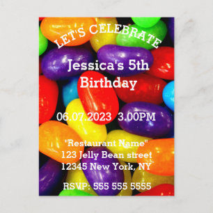 Jelly Beans 5e verjaardag Snoep Kleurrijk Kinderen Briefkaart
