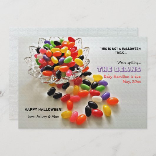 Jelly Beans Halloween Faire-part de grossesse (Devant / Derrière)