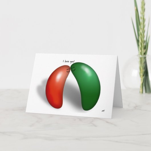 Jelly Beans. Je t'aime ! Carte de dessin animé. (Devant)