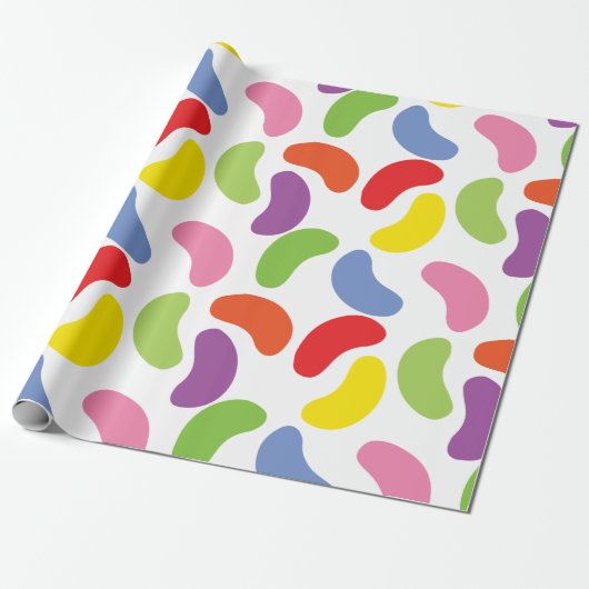 Jelly Beans Pattern Colorful Cute Cadeaupapier (Uitgerold)