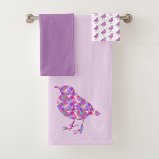 Jelly Birds Towel Set Bad Handdoek (Insitu)