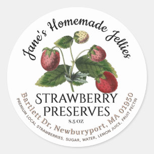 Jelly Étiquette Vintage Conserves de fraises maiso