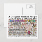 Jelly filled Donut Martini Recept Briefkaart (Voorkant / Achterkant)