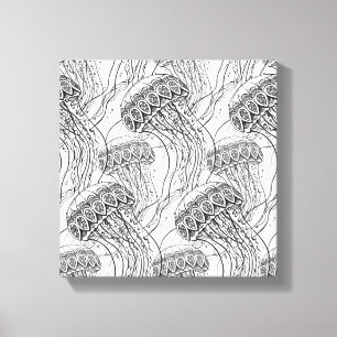 Jelly Fish Doodle 6 Canvas Afdruk