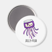Jelly-fish Funny Jelly Jar Pun Magneet (Voorkant / Achterkant)