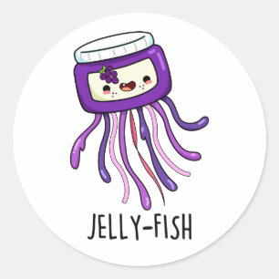 Jelly-fish Funny Jelly Jar Pun Ronde Sticker
