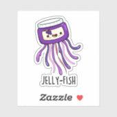 Jelly-fish Funny Jelly Jar Pun Sticker (Vel)