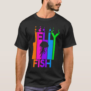 Jelly Fish Rainbow Bubble met Silhouette T-shirt