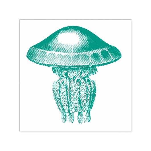  JELLY FISH RUBBER STEMP  ZELFINKTENDE STEMPEL (Design)