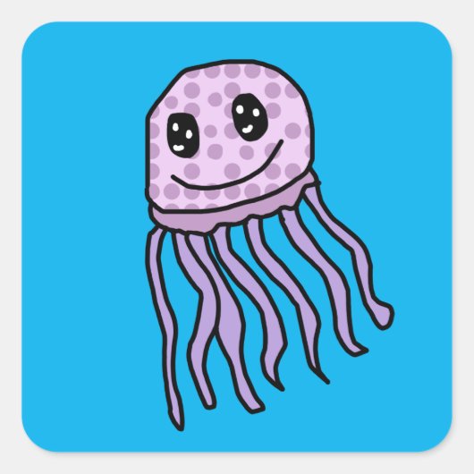 Jelly Fish Vierkante Sticker (Voorkant)