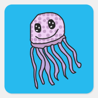 Jelly Fish Vierkante Sticker