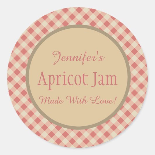 Jelly Jam Custom Jar Baking Bakery Ronde Sticker (Voorkant)