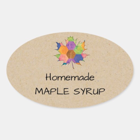 Jelly Jar Zelfgemaakte Maple Syrup Sticker (Voorkant)