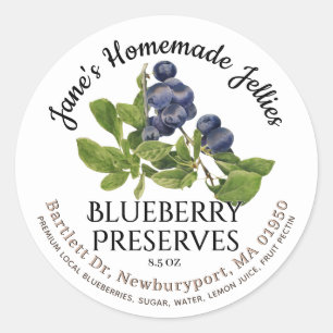 Jelly Label  Homemade Blueberry PReserves