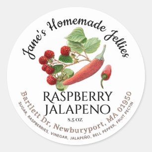 Jelly Label  Homemade Raspberry Jalapeño