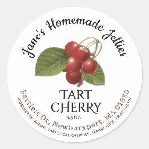 Jelly Label  Homemade Tart Cherry PReserves