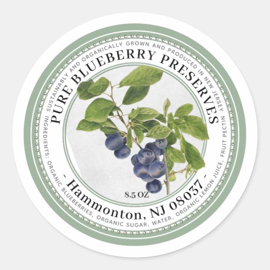 Jelly Label met  Blueberry-illustratie (Voorkant)