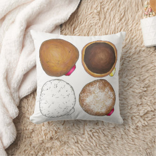 Jelly Powded Boston Cream Donut Doughnut Foodie Kussen