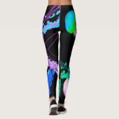 Jellyfish 2.0 op zwart - Leggings (Achterkant)
