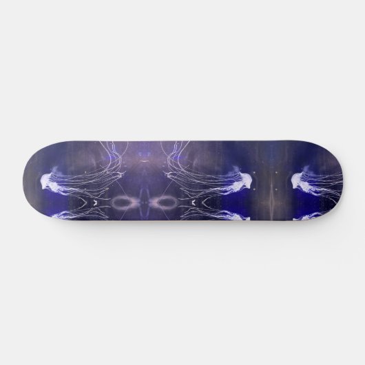 Jellyfish blanc Iridescente, 7 3/4" Skateboard Dec (Horz)