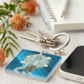 Jellyfish Boy Anime Coffee Art Sleutelhanger (Voorkant Rechts)