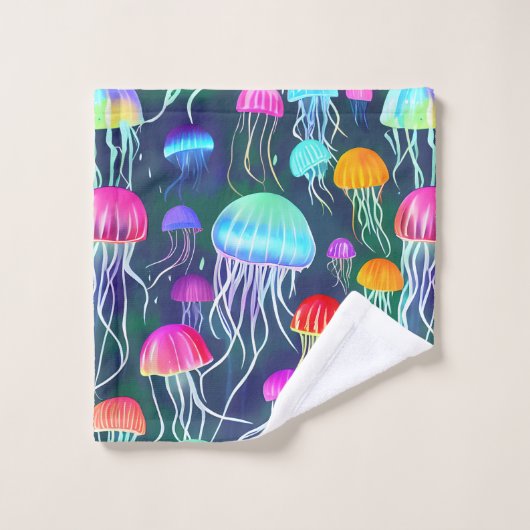 Jellyfish brillant et coloré (Gant de toilette)