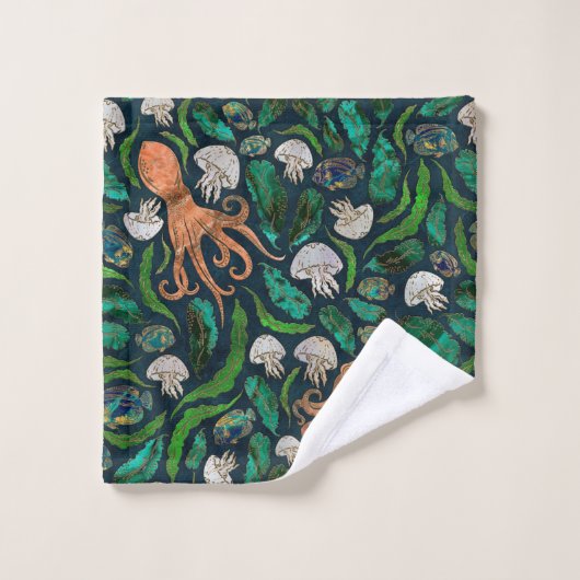 Jellyfish en Octopus Pattern Bad Handdoek (Wasdoekje)