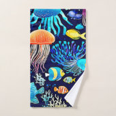 Jellyfish & Fish : Plaisir marin profond (Serviette à main)