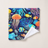 Jellyfish & Fish : Plaisir marin profond (Gant de toilette)