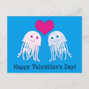 Jellyfish Love Happy Valentine's Day Feestdagenkaart