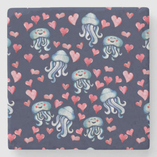 Jellyfish Love Stenen Onderzetter