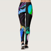 Jellyfish on Black - Leggings (Dos)