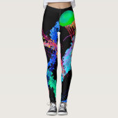 Jellyfish on Black - Leggings (Devant)