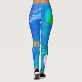 Jellyfish on Blue - Leggings (Dos)