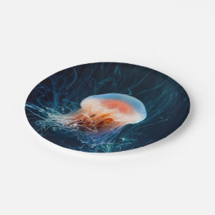 Jellyfish Onderwater - Donkere gloed Papieren Bordje