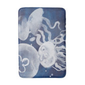 Jellyfish op marineachtergrond badmat (Voorkant Verticaal)