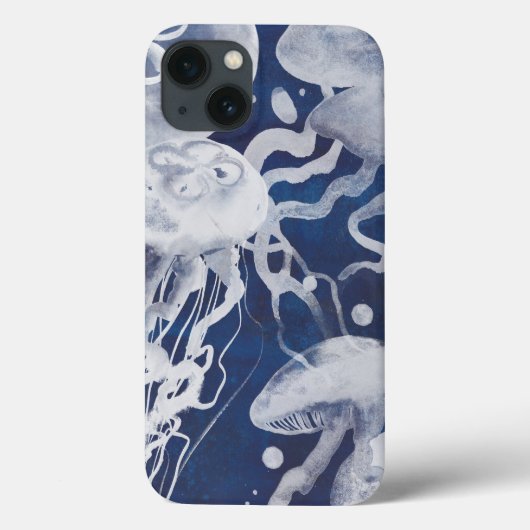 Jellyfish op marineachtergrond Case-Mate iPhone case (Achterkant)