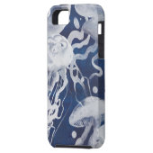 Jellyfish op marineachtergrond Case-Mate iPhone case (Achterkant Links)