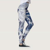 Jellyfish op marineachtergrond leggings (Rechts)
