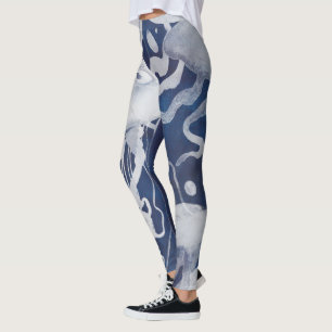 Jellyfish op marineachtergrond leggings