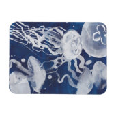 Jellyfish op marineachtergrond magneet (Horizontaal)