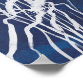 Jellyfish op marineachtergrond poster (Hoek)