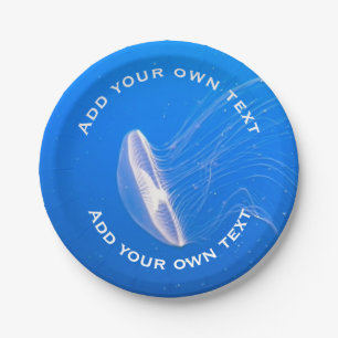 Jellyfish tentakels helderblauw Zee aangepaste tek Papieren Bordje