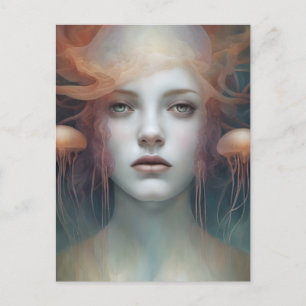 Jellyfish Woman Fantasy Briefkaart
