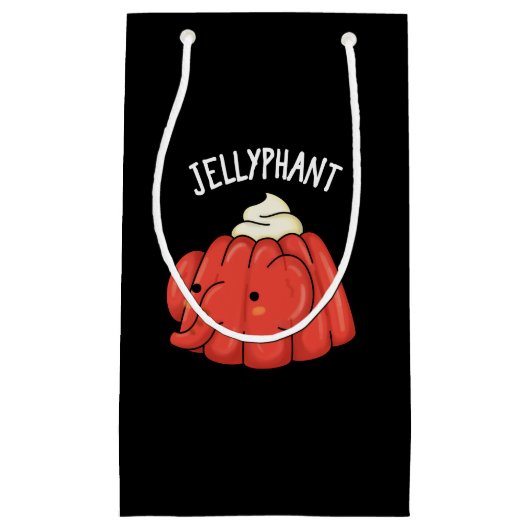 Jellyphant Funny Elephant Jelly Pun Dark BG Klein Cadeauzakje (Voorkant)