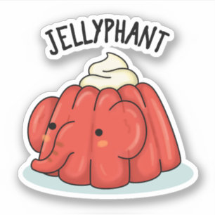 Jellyphant Funny Elephant Jelly Pun Sticker